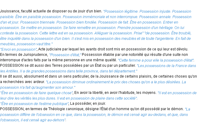 Définition possession ACAD 1932