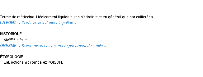 Définition potion Emile Littré