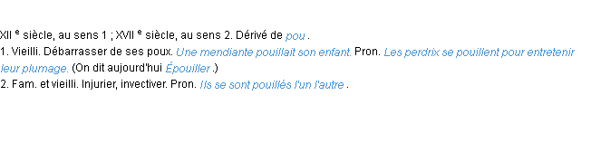 Définition pouiller ACAD 1986