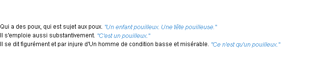 Définition pouilleux ACAD 1835