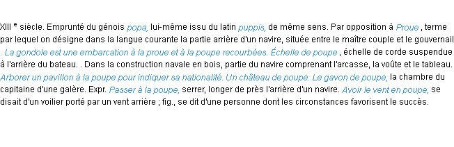 Définition poupe ACAD 1986