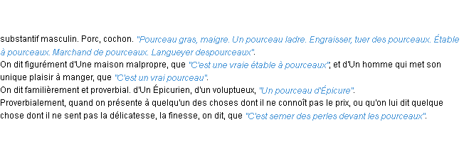 Définition pourceau ACAD 1798