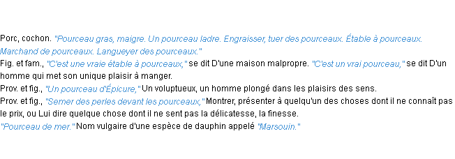Définition pourceau ACAD 1835