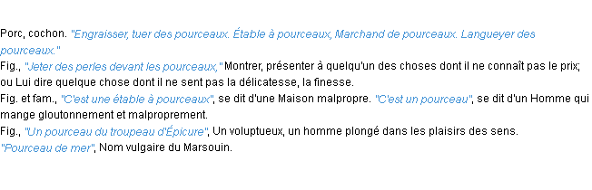 Définition pourceau ACAD 1932