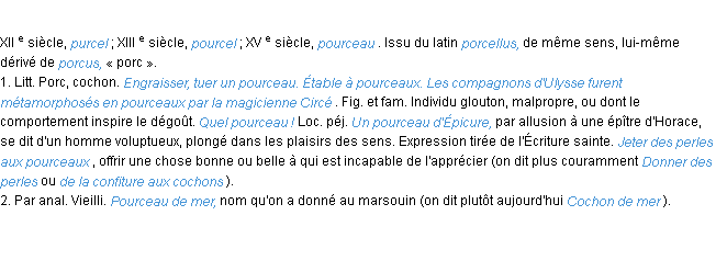 Définition pourceau ACAD 1986