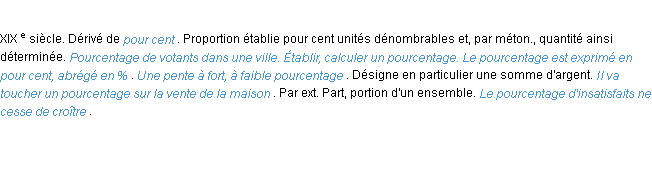 Définition pourcentage ACAD 1986