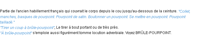 Définition pourpoint ACAD 1932