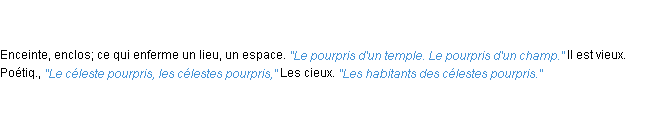 Définition pourpris ACAD 1835