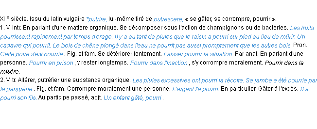 Définition pourrir ACAD 1986