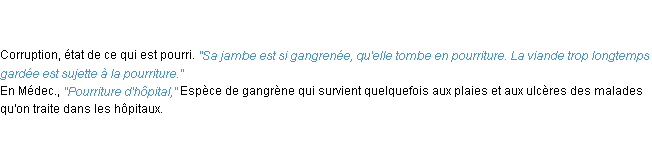 Définition pourriture ACAD 1835