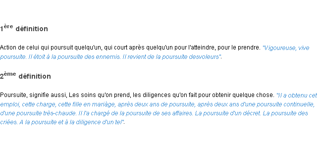 Définition poursuite ACAD 1798