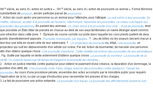 Définition poursuite ACAD 1986