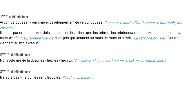 Définition pousse ACAD 1932