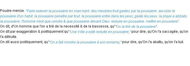 Définition poussiere ACAD 1694