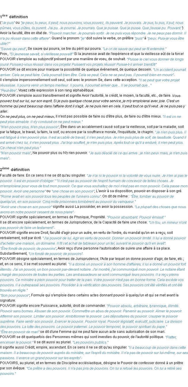 Définition pouvoir ACAD 1932