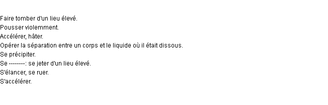 Définition précipiter
