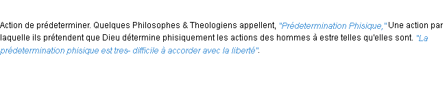 Définition predetermination ACAD 1694