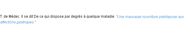 Définition prédisposer ACAD 1835