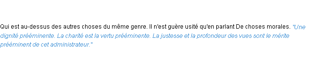 Définition prééminent ACAD 1835