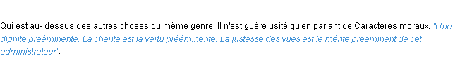 Définition prééminent ACAD 1932