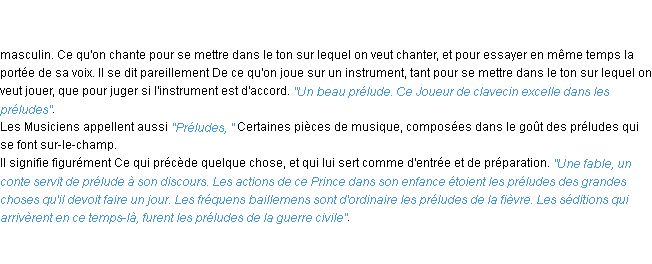 Définition prélude ACAD 1798