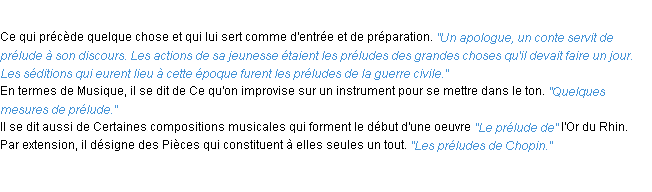 Définition prélude ACAD 1932