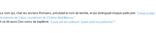Définition prénom ACAD 1835