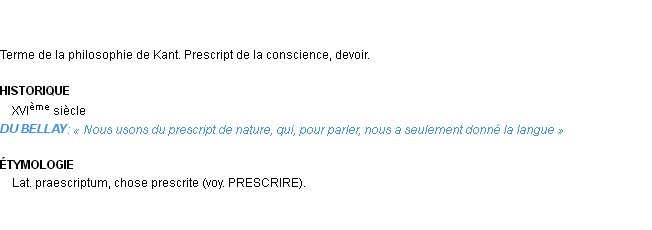 Définition prescript Emile Littré