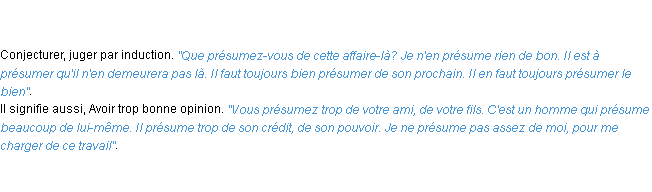 Définition présumer ACAD 1798