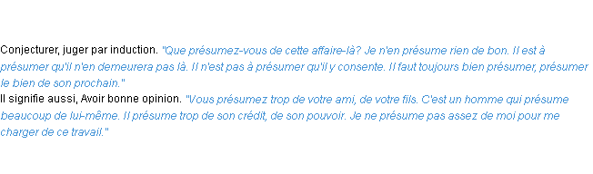 Définition présumer ACAD 1835