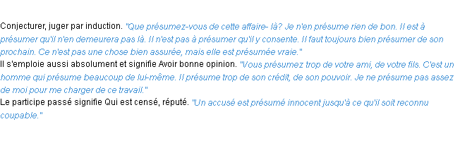 Définition présumer ACAD 1932