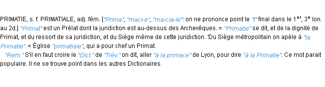 Définition primat JF.Feraud