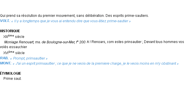 Définition prime-sautier Emile Littré