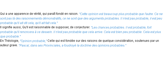 Définition probable ACAD 1835