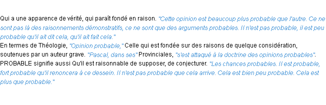 Définition probable ACAD 1932