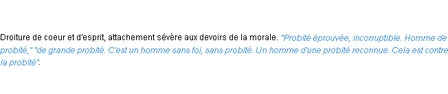 Définition probité ACAD 1798