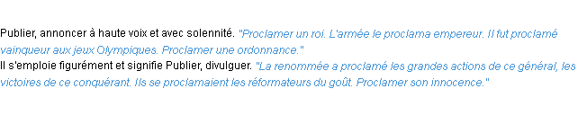 Définition proclamer ACAD 1932