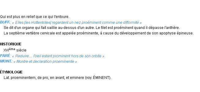 Définition proéminent Emile Littré