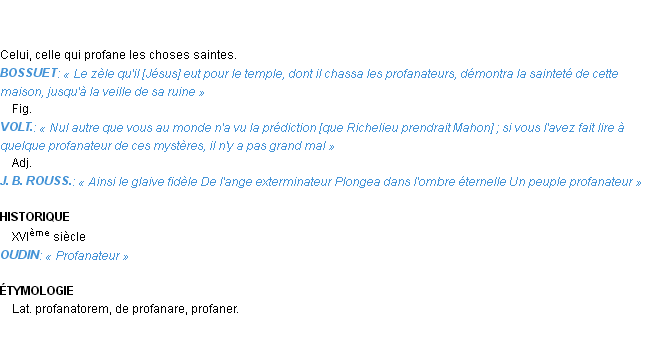 Définition profanateur Emile Littré