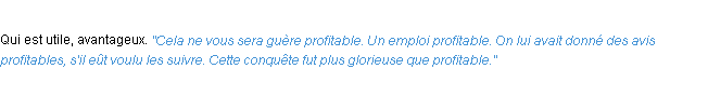 Définition profitable ACAD 1932