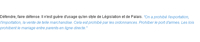 Définition prohiber ACAD 1835