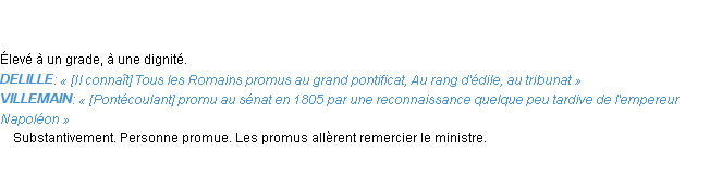 Définition promu Emile Littré