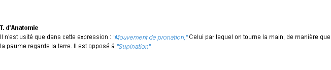 Définition pronation ACAD 1932