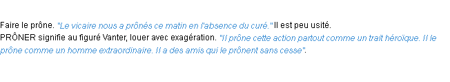 Définition prôner ACAD 1932