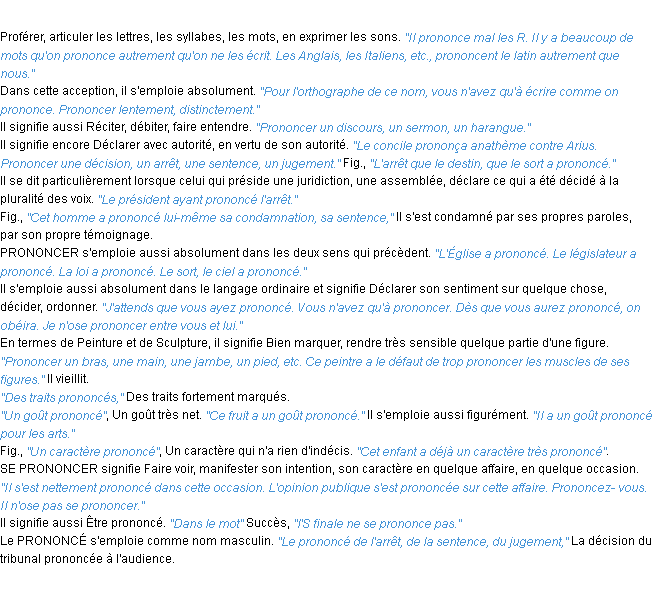 Définition prononcer ACAD 1932