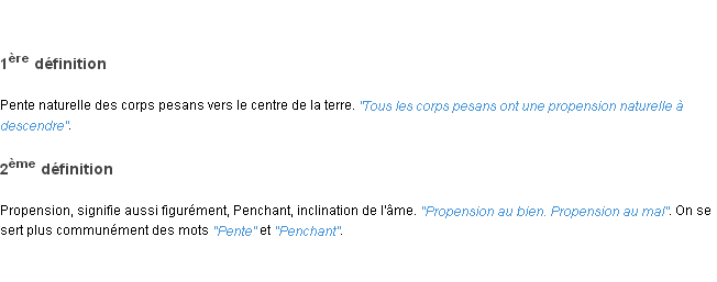 Définition propension ACAD 1798