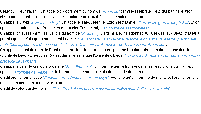 Définition prophete ACAD 1694