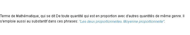 Définition proportionnel ACAD 1798