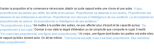 Définition proportionner ACAD 1932