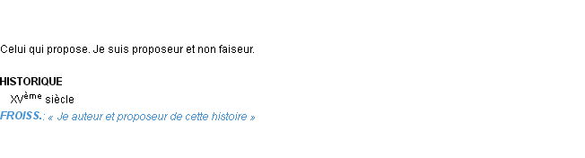 Définition proposeur Emile Littré